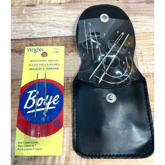 Boye #16 Needlepoint Needles With Black Singer Snap Case - Picture 2 of 4